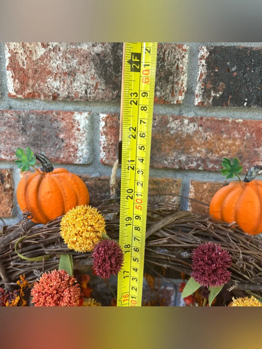 🎃 Pumpkin Flower Grapevine Wreath